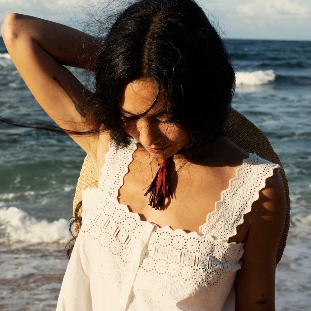 Dôen Estelle top, white eyelet cotton